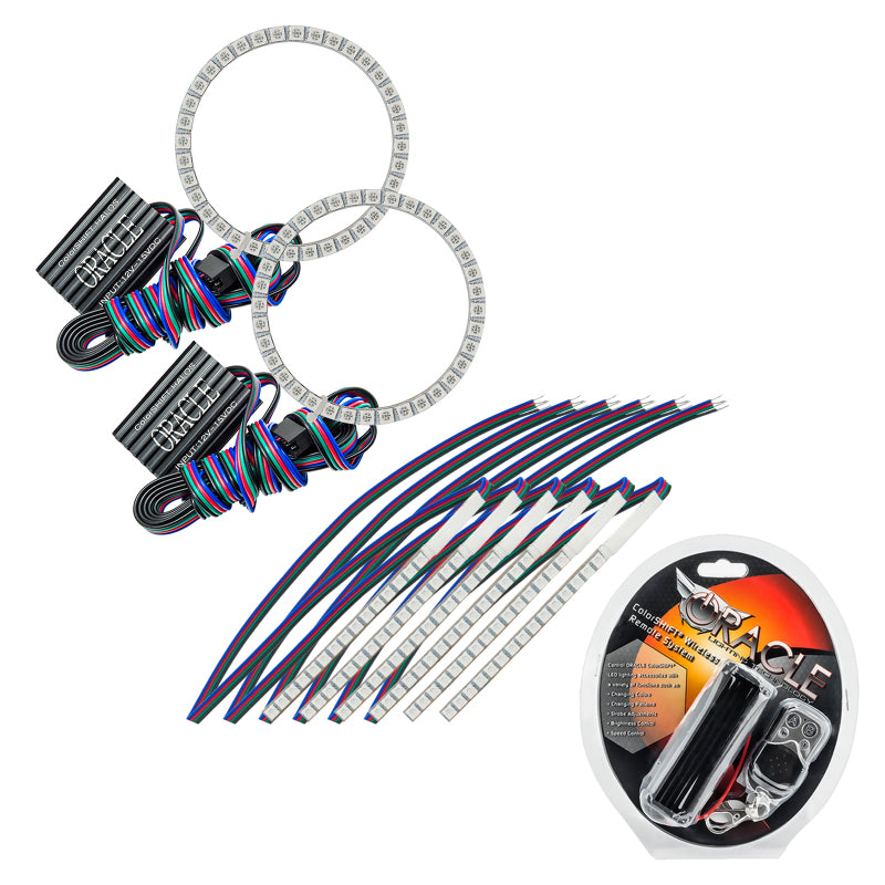 Oracle 15-17 Ford Mustang V6/GT/Shelby DRL Upgrade w/ Halo Kit - ColorSHIFT SEE WARRANTY - 2267-330