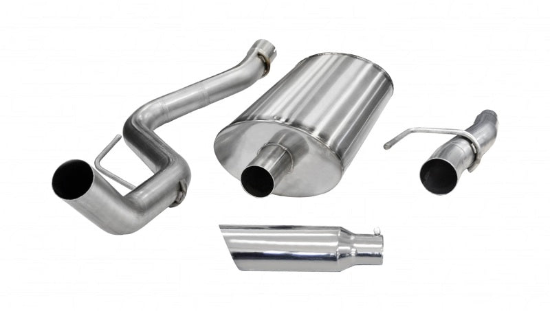 Corsa 2011-2014 Ford F-150 5.0L V8 Polished Sport Cat-Back Exhaust - 24393 for 2011-2014 Ford F 150 - front view