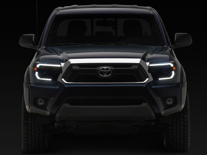 Raxiom 12-15 Toyota Tacoma Axial Series Switchback Projector Headlights- Black Housing- Clear Lens - TT23359 - rear view