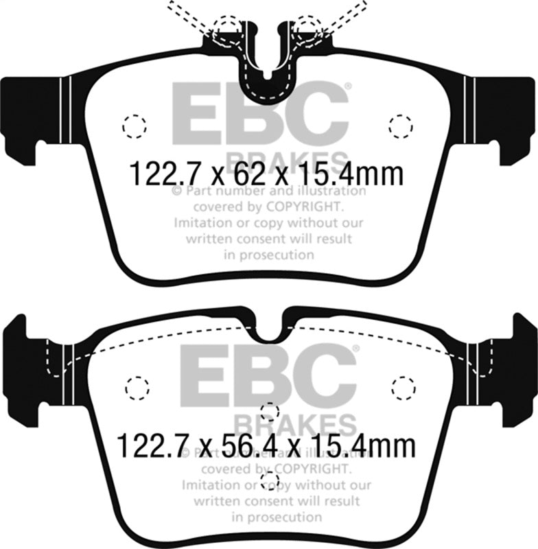 EBC 2016+ Mercedes-Benz GLC300 2.0L Turbo Ultimax2 Front Brake Pads - UD1796 for 2015-2021 Mercedes Benz C Class - front view