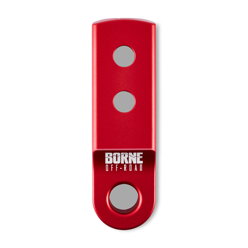 Borne Off-Road CNC Hitch Receiver Shackle 2in Red - BNHR-2-RD by Borne Off-Road - angle view