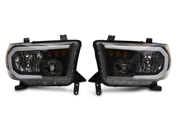 Raxiom 07-13 Toyota Tundra Axial Series Headlights w/ LED Bar- Blk Housing (Clear Lens) - TU16004 for 2007-2013 Toyota Tundra