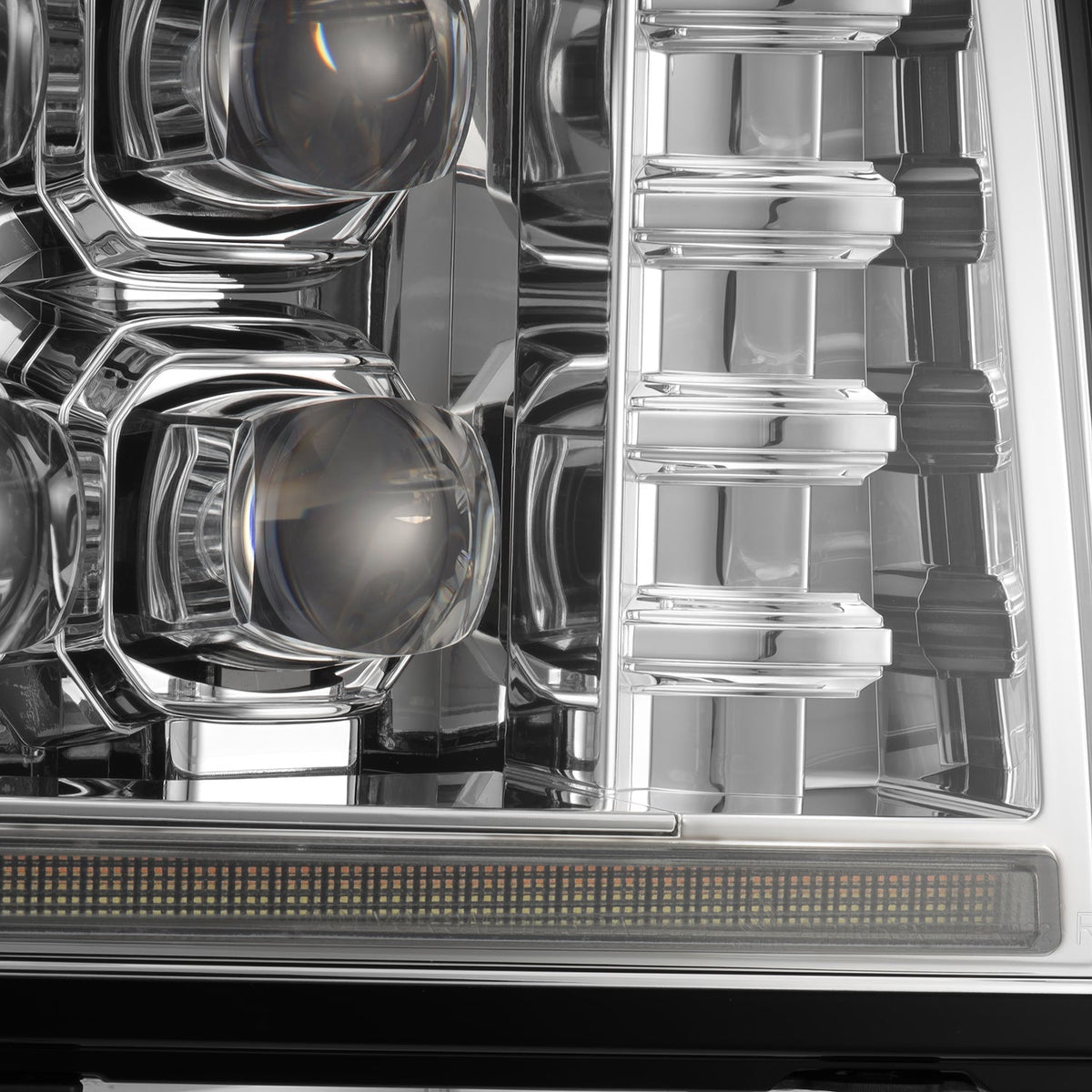 AlphaRex 92-96 Ford Bronco/F150 NOVA LED Proj Headlights Chrome w/ Activ. Light Seq. Sig and SB DRL - 880378 for 1992-1996 Fo
