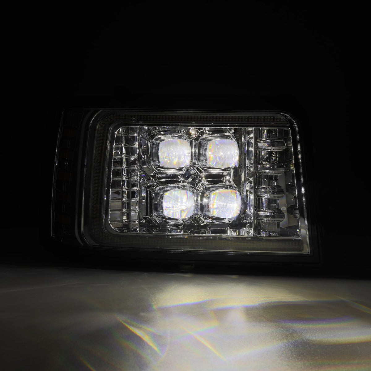 AlphaRex 92-96 Ford Bronco/F150 NOVA LED Proj Headlights Chrome w/ Activ. Light Seq. Sig and SB DRL - 880378 for 1992-1996 Fo