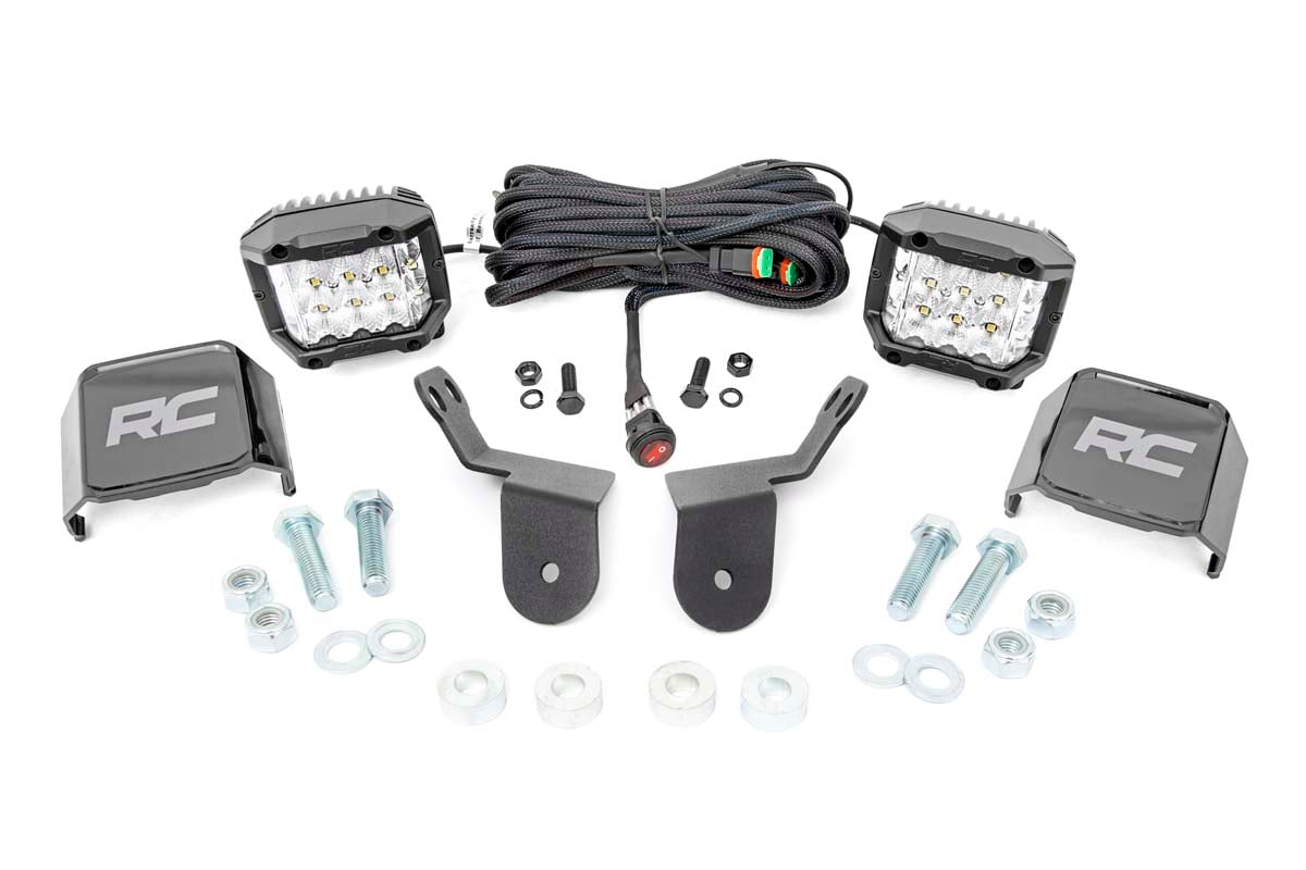 LED Light Kit | Cage Mount | 2" Chrome Pair | Wide Angle | Honda Pioneer 1000 