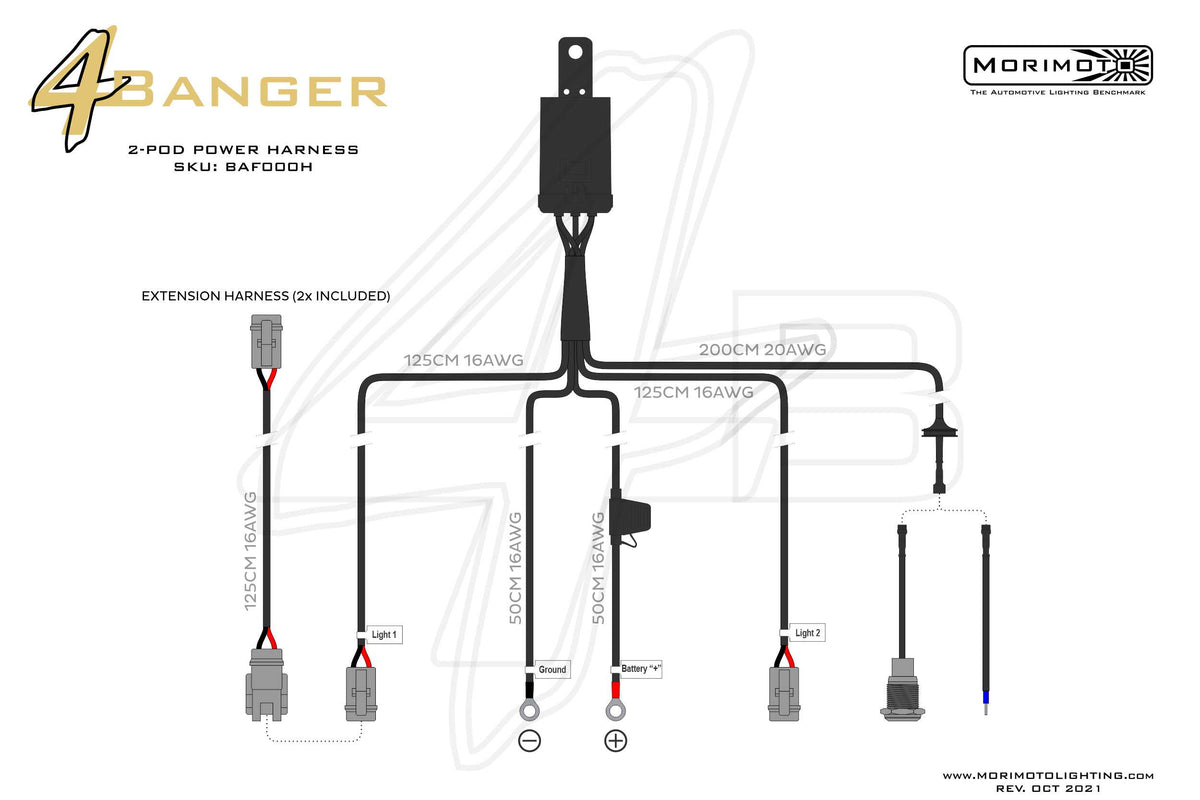 Morimoto - Switched Power Harness: 2x Outputs - BAF000H