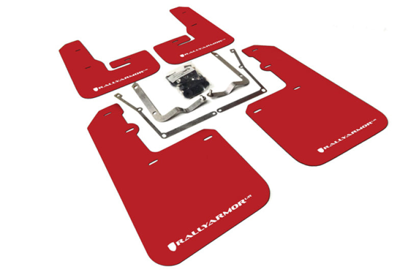 Rally Armor 15-18 VW Jetta Red UR Mud Flap w/ White Logo - MF42-UR-RD/WH