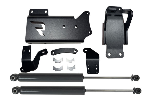Superlift 14-25 Ram 2500/13-25 Ram 3500 (w/SH Cylinders) Dual Steering Stabilizer Kit - 92771-1 - front view