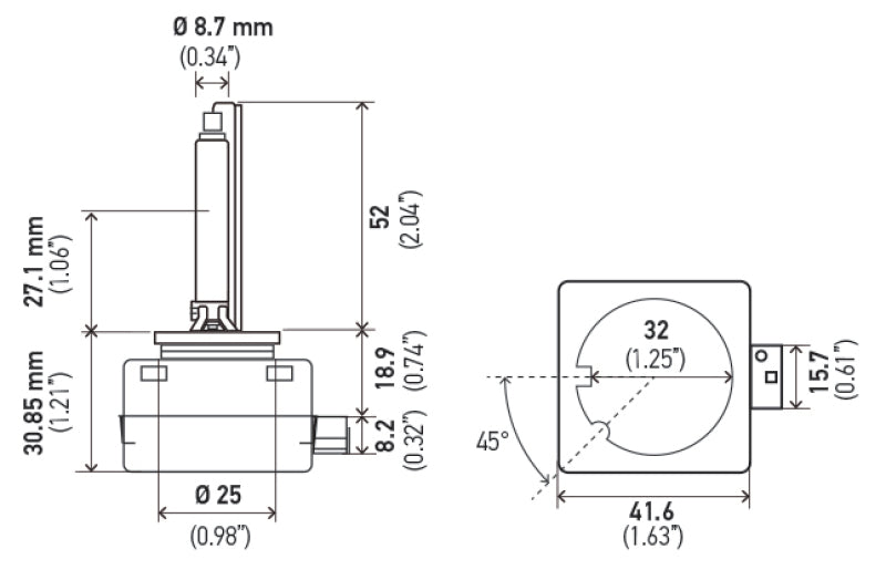 Hella Xenon D1S Bulb PK32d-2 85V 35W 4300k - D1S 4300 K