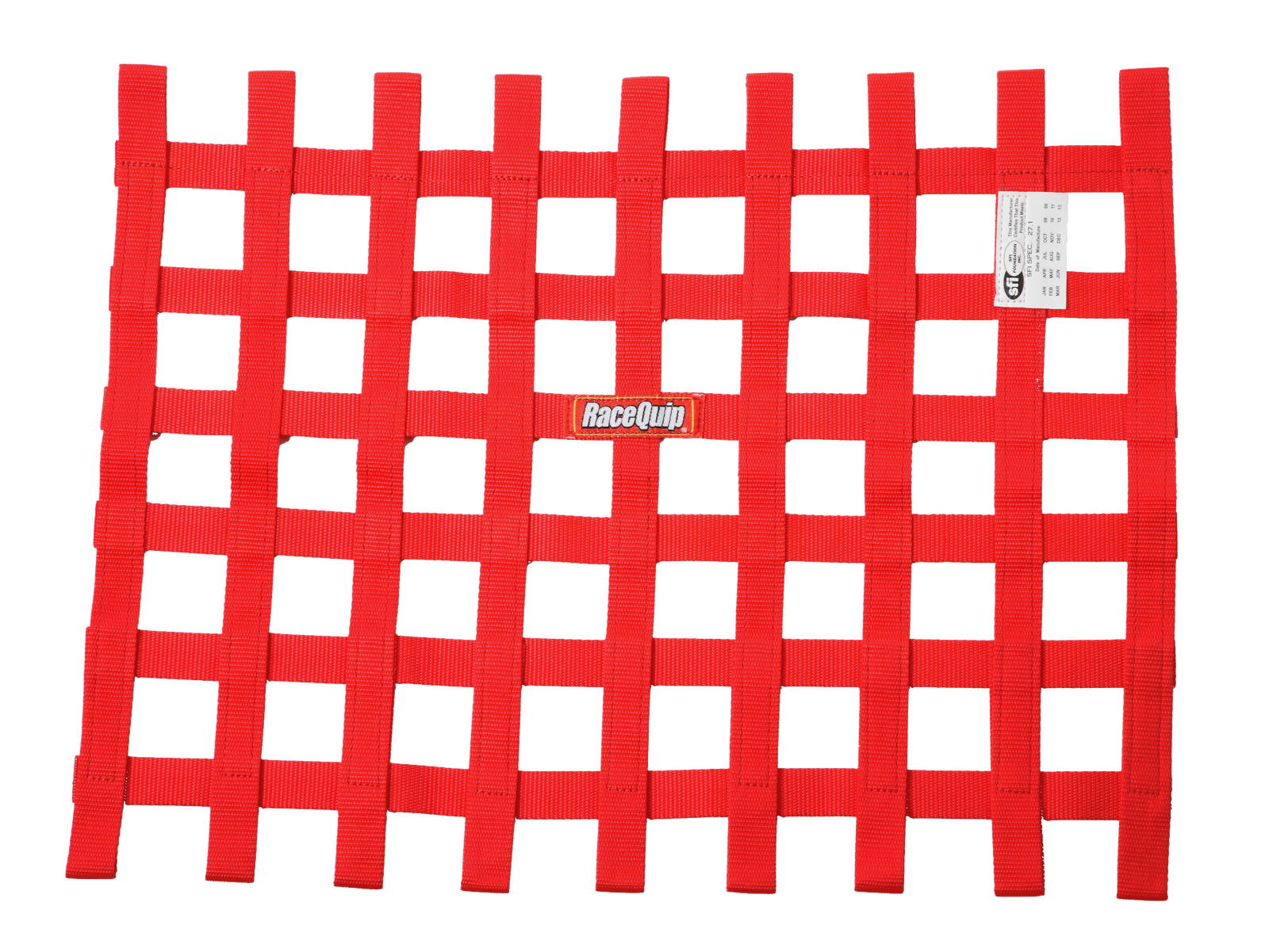 RaceQuip Red 18in H x 24W SFI Ribbon Window Net
