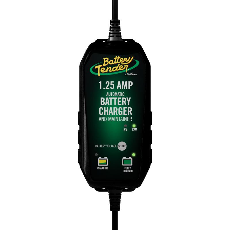 Battery Tender 6V 12V 1.25AMP Selectable Battery Charger - 022-0211-DL-WH