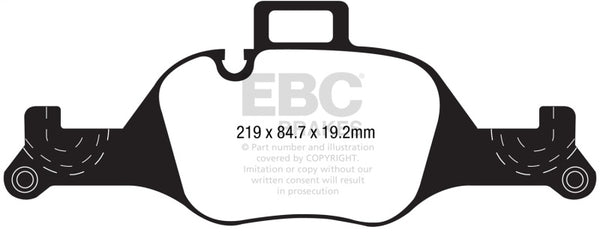 EBC 2017+ BMW 530 G30 Redstuff Front Brake Pads - DP32289C for 2019-2026 BMW X5 - front view