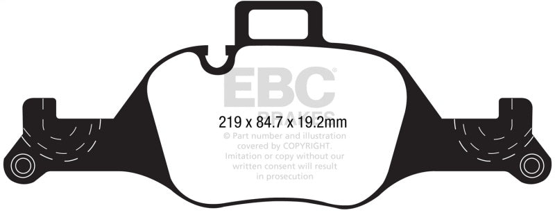EBC 2017+ BMW 530 G30 Redstuff Front Brake Pads - DP32289C for 2019-2026 BMW X5 - front view