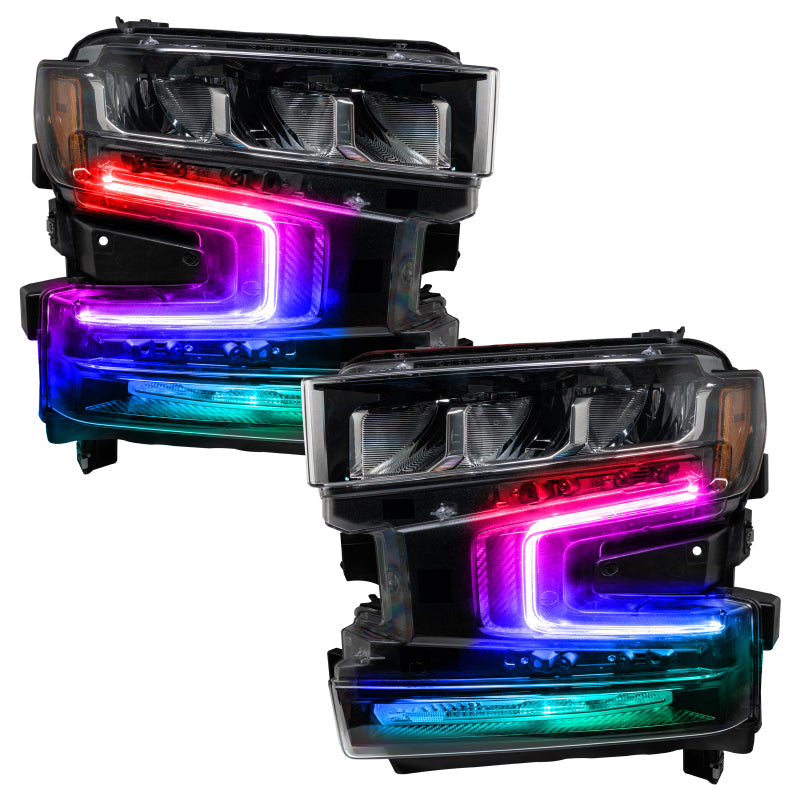 Oracle 19-21 Chevy Silverado 1500 RGB+W Headlight DRL Kit - ColorSHIFT w/ BC1 Cntrl SEE WARRANTY - 1441-335