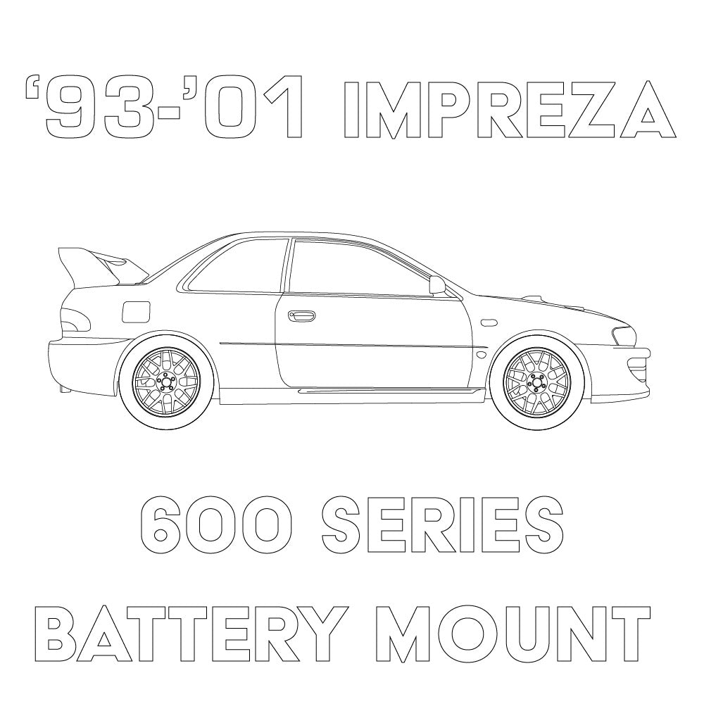 Mele Design - 1993-2001 Subaru Impreza 600 Series Battery Mount by Mele Design - angle view
