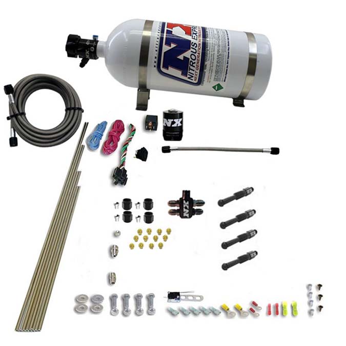 Nitrous Express Dry Direct Port Nitrous System 4 Cylinder w/o Bottle - 93046-00