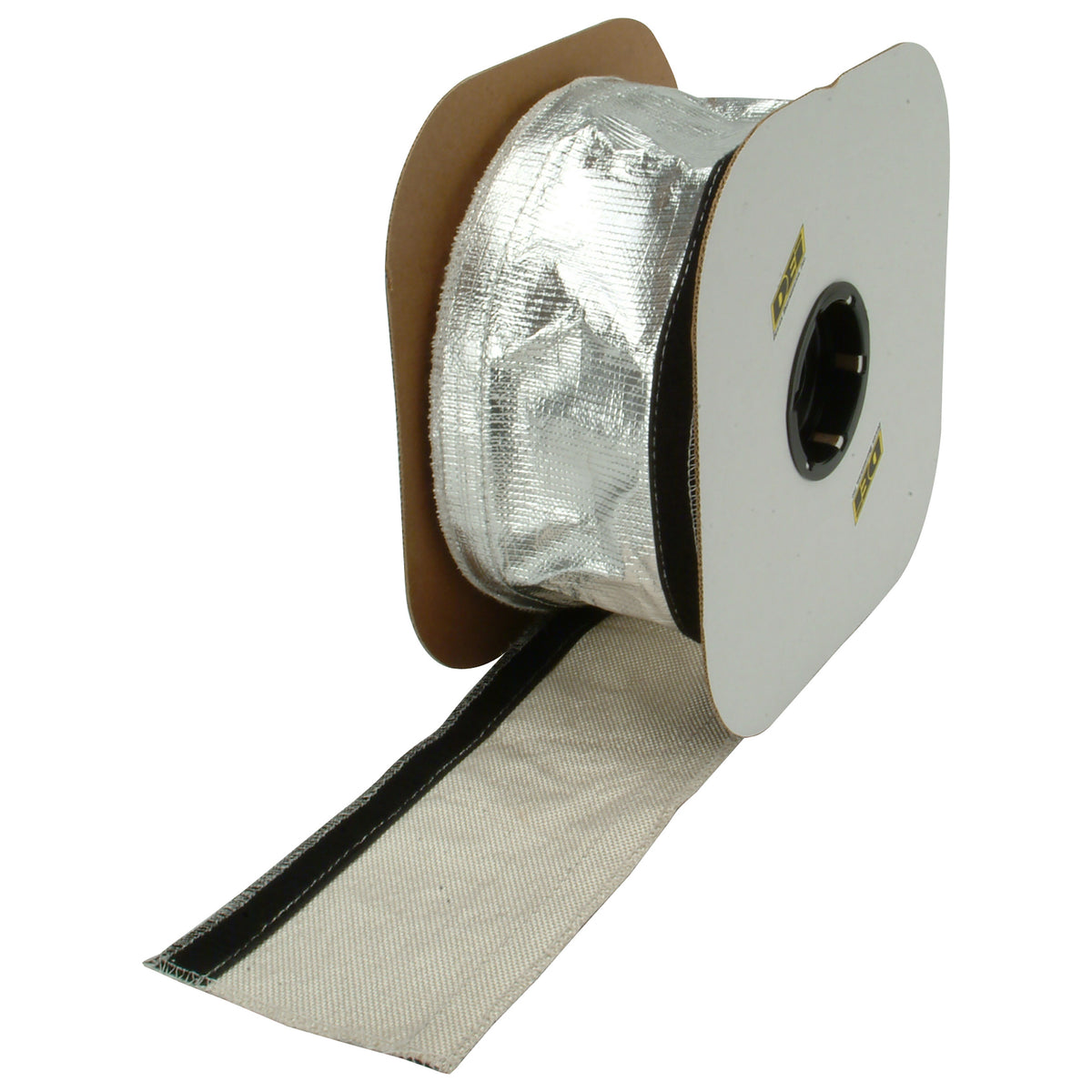 DEI Heat Shroud 2-1/2in x 50ft Spool - Aluminized Sleeving-Hook and Loop Edge - 93487 by DEI - front view
