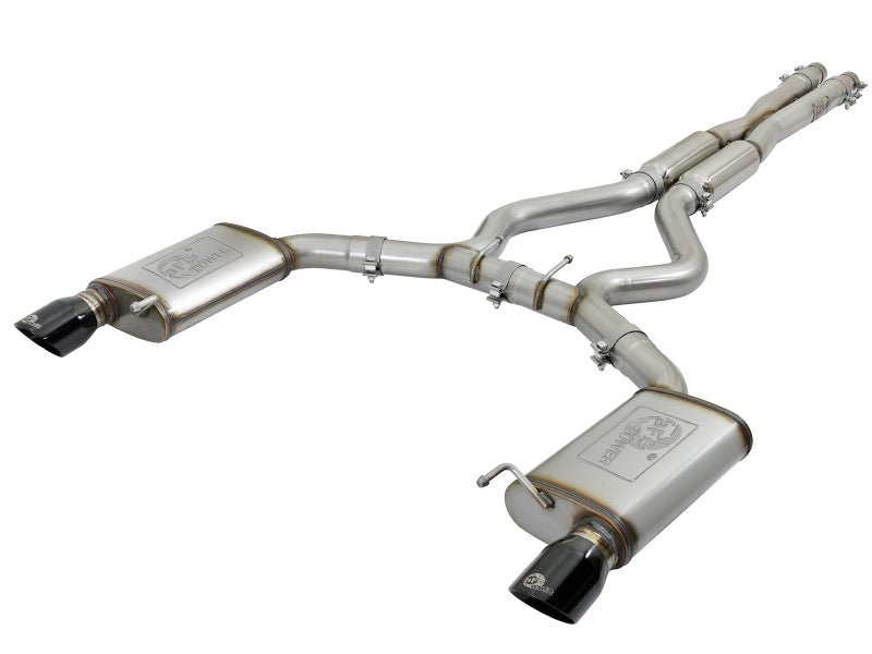 aFe 20-22 Audi RS6 Avant V8 4L (tt) MACH Force-Xp 3in to 2.5in 304 SS Cat-Back Exhaust w/ Black Tip - 49-36448-B