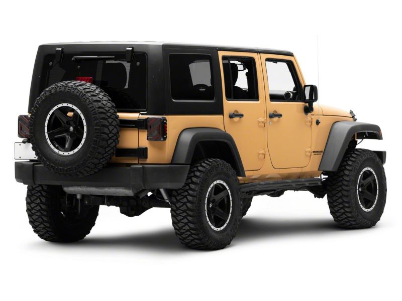 Raxiom 07-18 Jeep Wrangler JK Axial Series Trident LED Tail Lights- Blk Housing (Clear Lens) - J173719