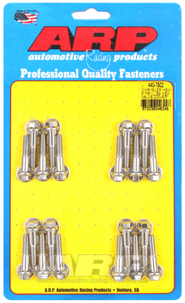 ARP Chrysler hemi 5.7/6.1L SS Hex Valve Cover Bolt Kit - 440-7502 by ARP