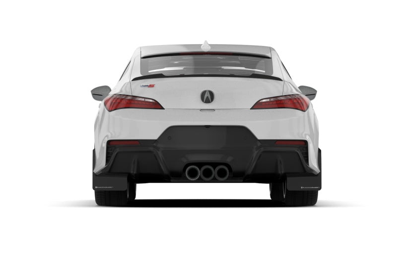 Rally Armor 23-24 Acura Integra A-Spec Black UR Mud Flap W/White Logo (No Drilling Req.) - MF109-UR-BLK-WH