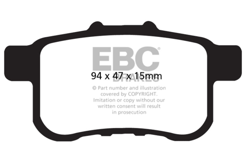 EBC 09-14 Acura TSX 2.4 Greenstuff Rear Brake Pads - DP21987