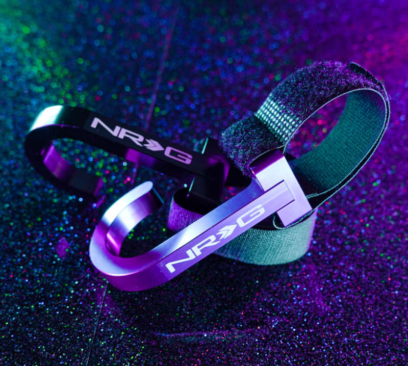NRG Steering Wheel Hook CNC Aluminum w/ Laser Logo - Multicolor - STR-100MC - front view