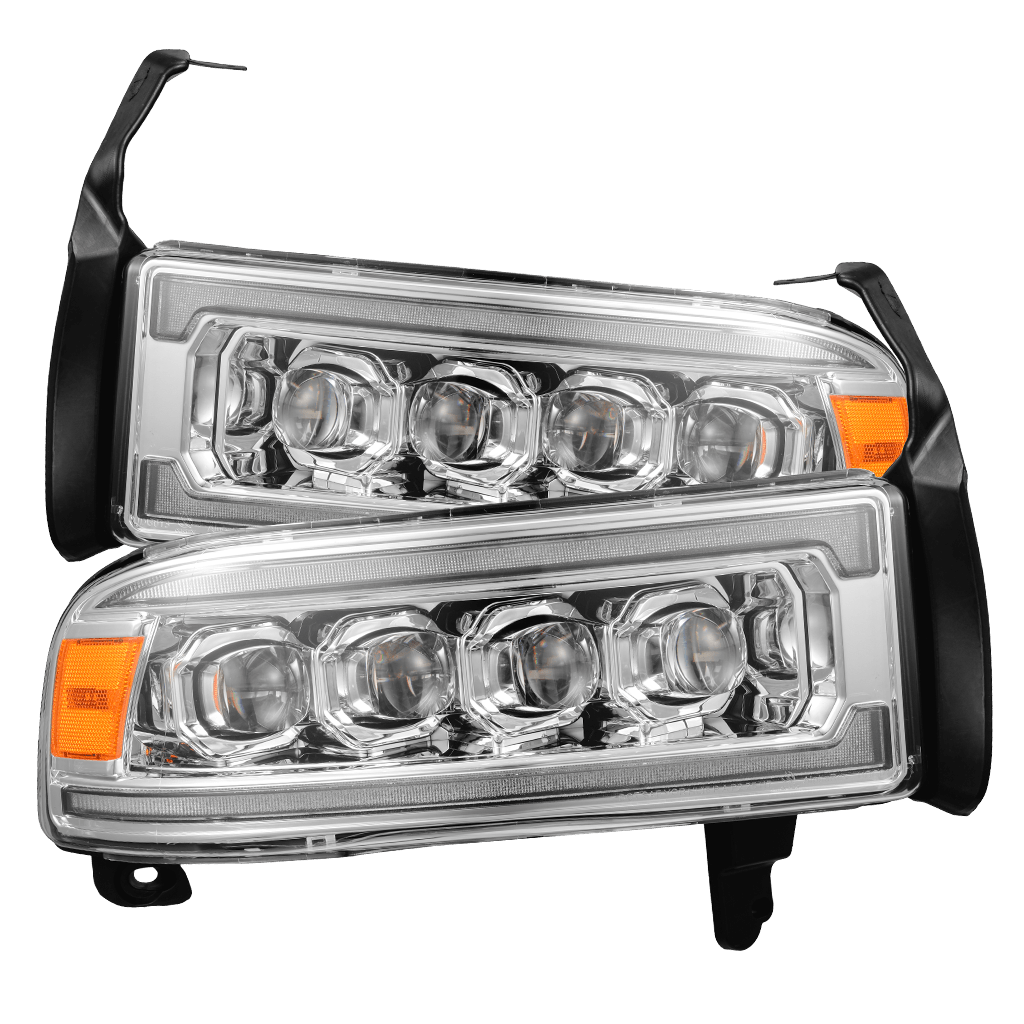 AlphaRex 94-01 Dodge Ram 1500 NOVA LED Headlights Chrome w/ Activ. Light Seq. Signal and SB DRL - 880351 for 1994-2001 Dodge 