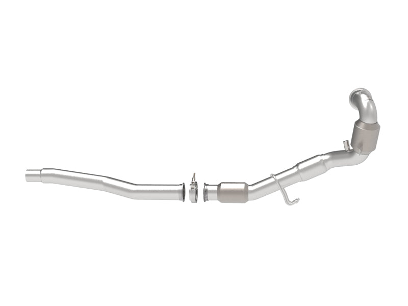 aFe Power Twisted Steel Down Pipe 3in 304 Stainless Steel w/ Cat 15-18 VW Golf R MKVII L4-2.0L (t) - 48-36411-1YC