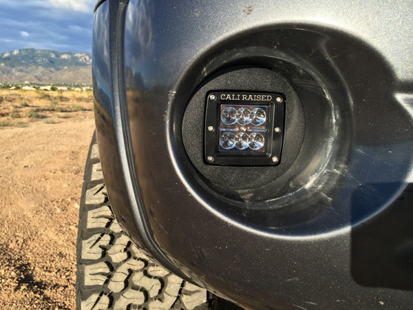 Cali Raised 2005-2011 Toyota Tacoma Led Fog Light Pod Rep Brackets Kit - Brackets W/ 18W Pods - CR2456 - front view