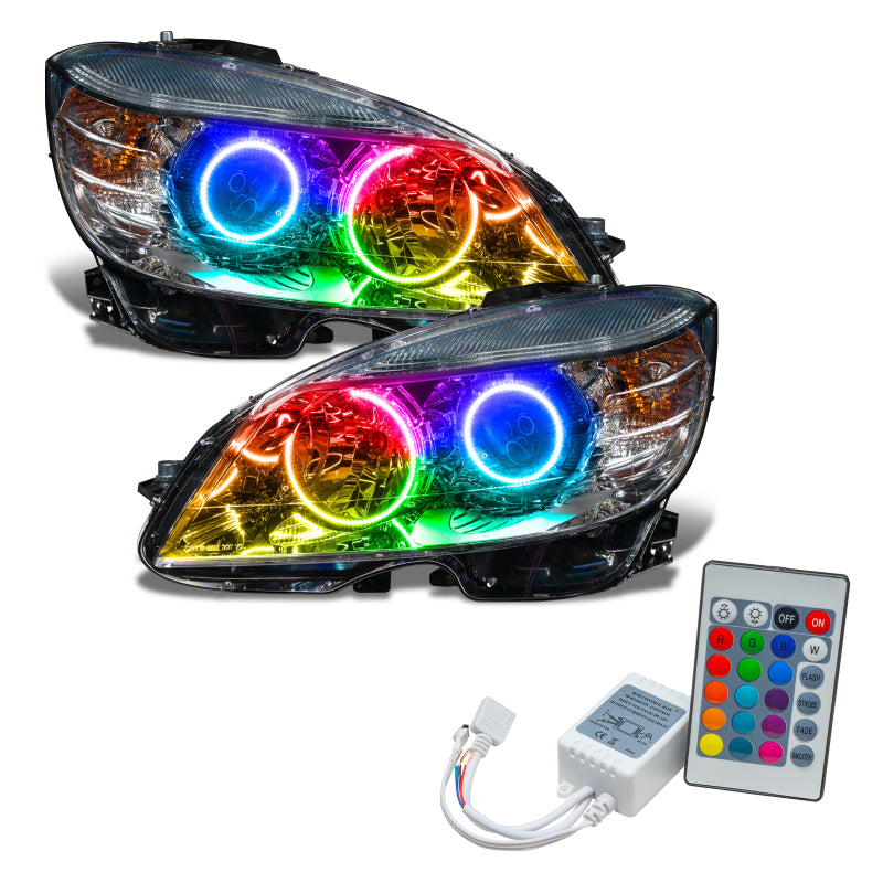 Oracle 08-11 Mercedes Benz C-Class Pre-Assembled Headlights Chrome - w/ Simple Cntrl SEE WARRANTY - 7115-504