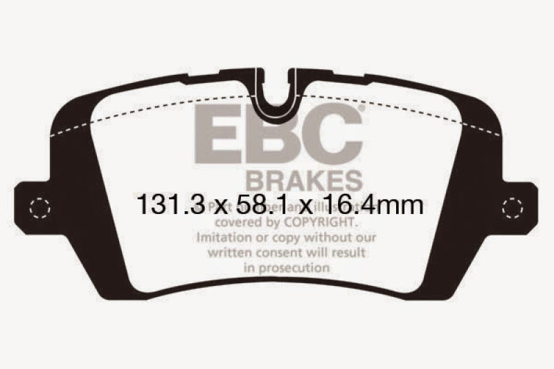 EBC 2017+ Land Rover Discovery 5 3.0L Supercharged Ultimax2 Rear Brake Pads - UD1692 for 2017-2022 Land Rover Discovery - fro