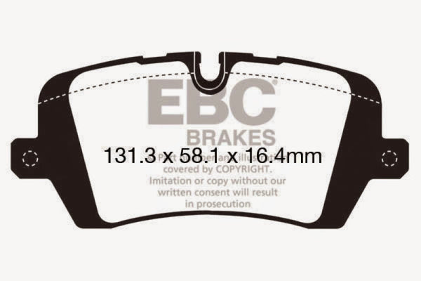 EBC 2017+ Land Rover Discovery 5 3.0L Supercharged Ultimax2 Rear Brake Pads - UD1692 for 2017-2022 Land Rover Discovery - fro