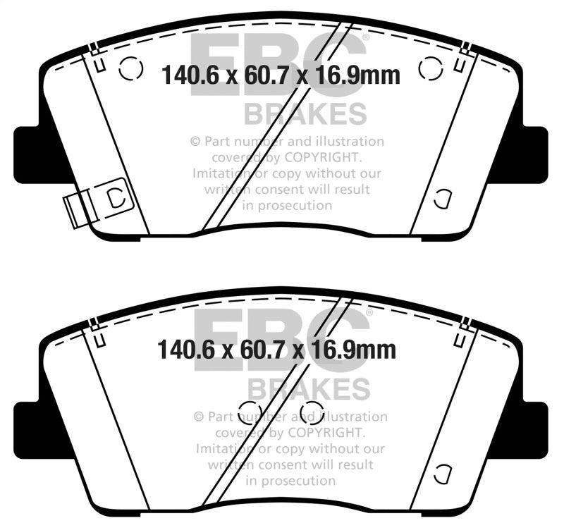EBC 2019+ Genesis G70 2.0L Turbo Greenstuff Front Brake Pads - DP22358