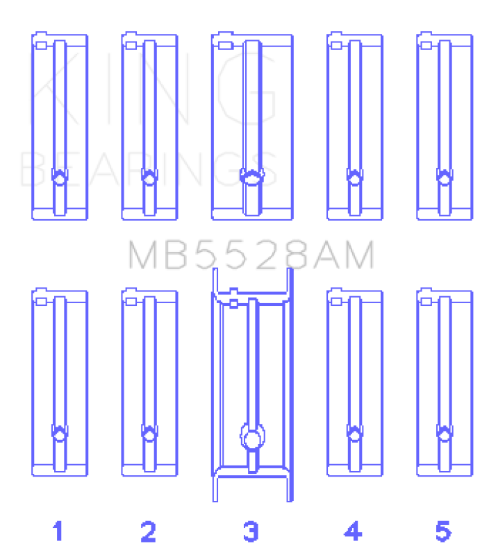 King Engine Bearings Mazda 626 F8/(Size +0.25mm) Main Bearing Set - MB5528AM0.25