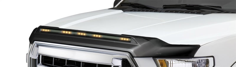 AVS 2007-2018 Jeep Wrangler JK Aeroskin Low Profile Hood Shield w/ Lights - Black - 753060