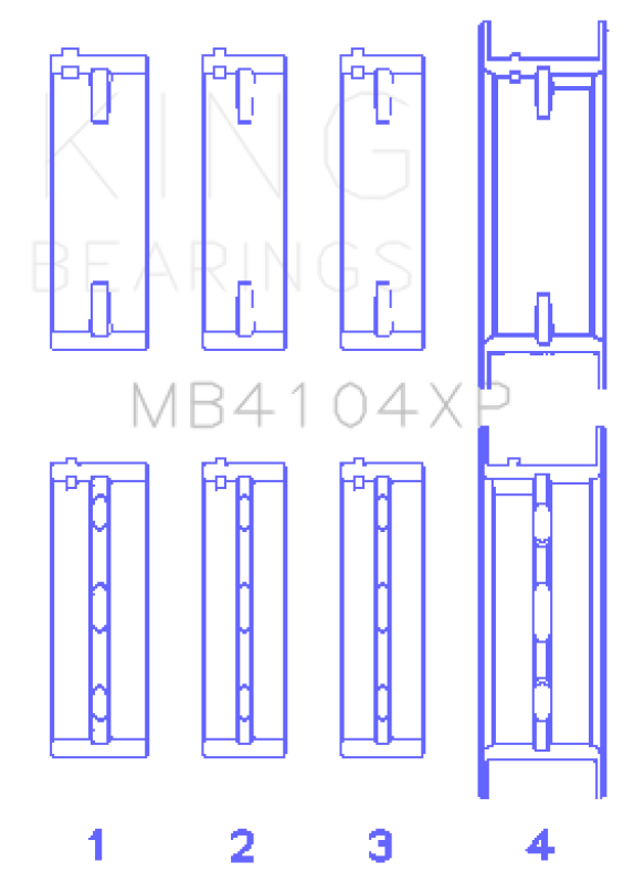 King Nissan VG30DE/VG30DETT Performance Main Bearing Set - Size STDX - MB4104XPSTDX