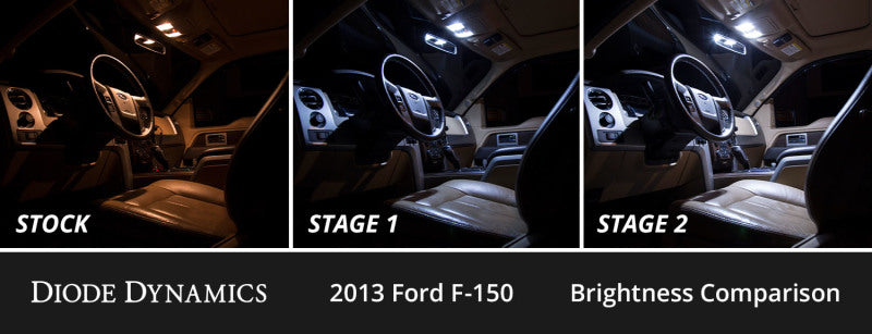 Diode Dynamics 09-14 d F-150 Interior LED Kit Cool White Stage 2 - DD0594 for 2009-2014 Ford F 150 - angle view