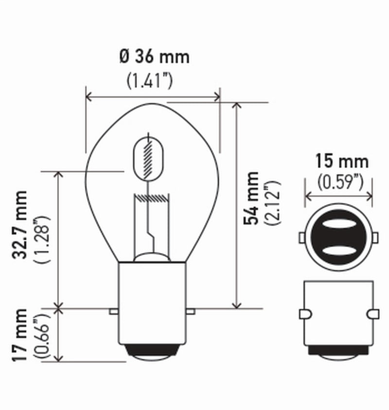 Hella Bulb 6235 12V 35/35W Ba20D B11 S2 Sb - 6235SB