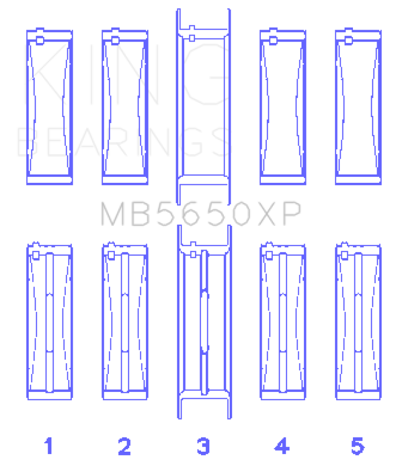 King Ford 370/429/460 16V OHV (Size .001) Crankshaft Main Bearing Set - MB5650XP001