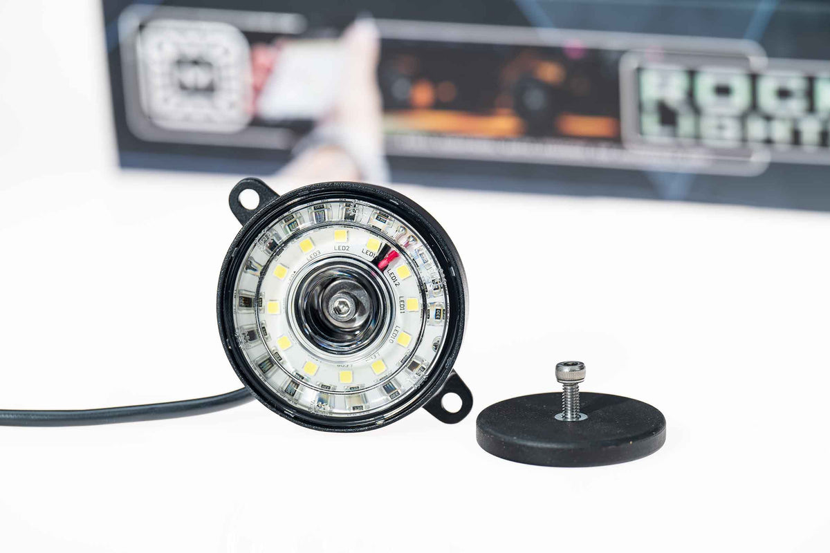 Morimoto - Rock Light Parts: White Puck w/ input wiring (Single) - XRL40