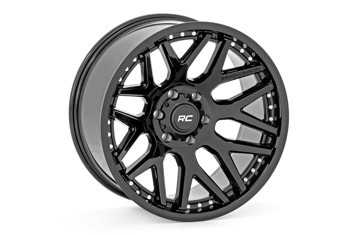 Rough Country 95 Series Wheel/One-Piece/Gloss Black/20x10/8x180/-19mm - 95201006