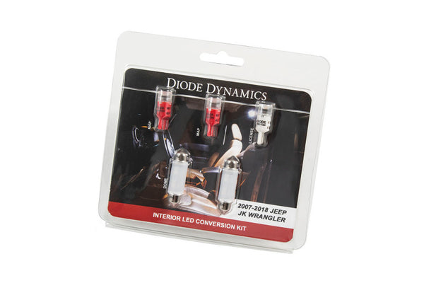 Diode Dynamics Wrangler JK 4dr Interior Kit Stage 1 - Red - DD0367 for 2018 Jeep Wrangler - front view