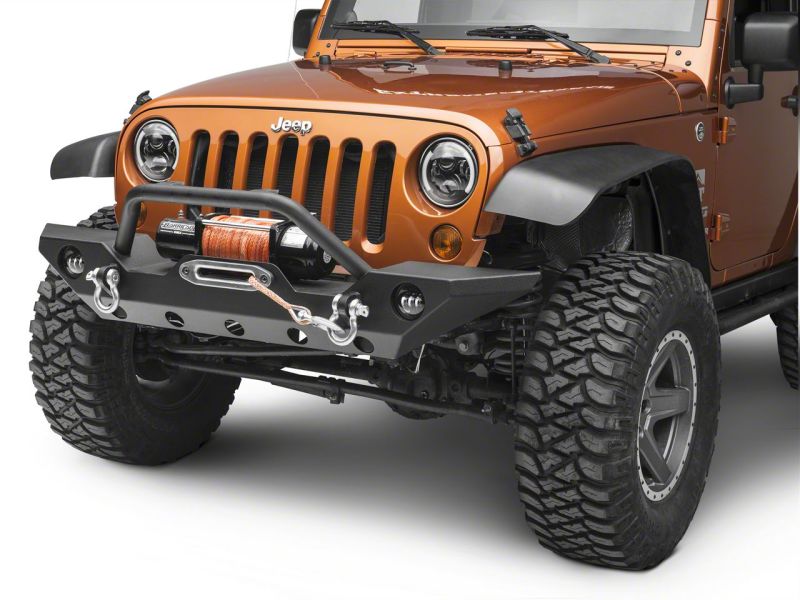 Raxiom 97-18 Jeep Wrangler TJ &amp; JK 6-LED Headlights w/ Partial Halo- Blk Housing (Clear Lens) - J135442