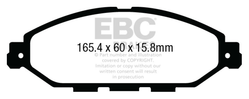 EBC 12-13 Infiniti JX35 3.5 Greenstuff Front Brake Pads - DP23010