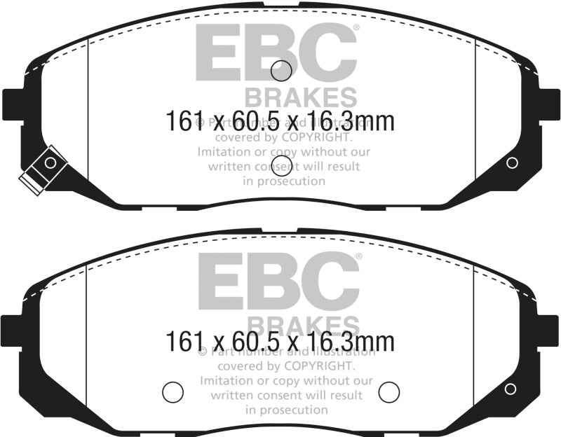 EBC 2015+ Kia Sedona 3.3L Ultimax2 Front Brake Pads - UD1814