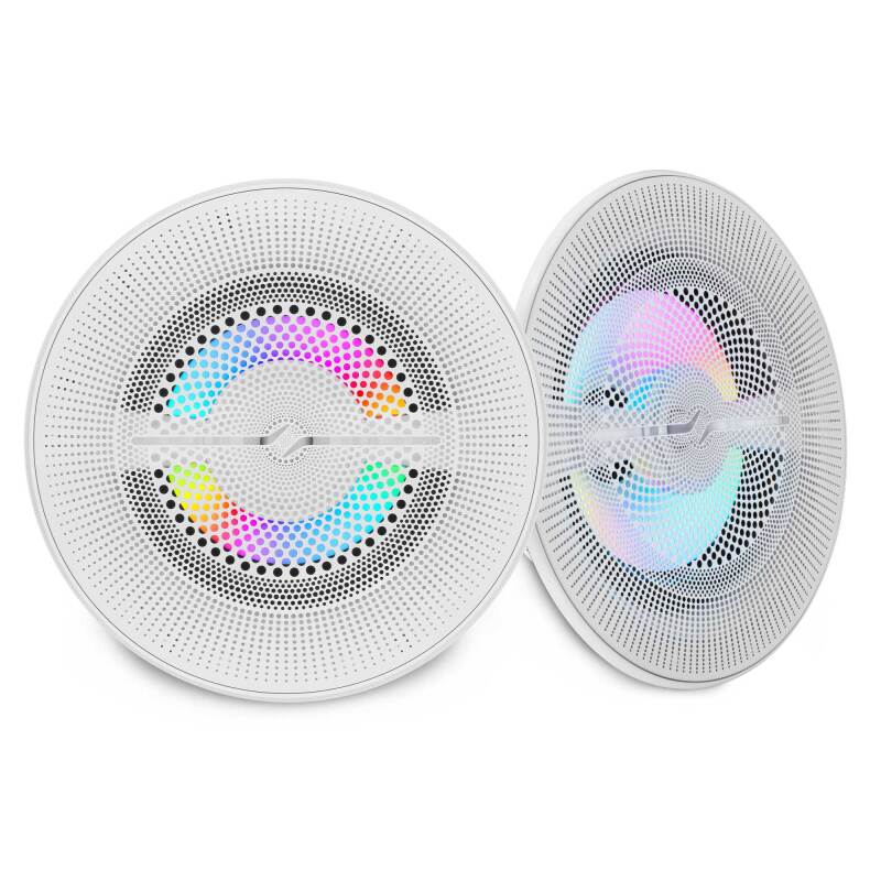 DS18 6.5in 2-Way 150 Watts RMS 4ohm Digital LED Lights Bullet Tweeter White - NXL-LXY6/WH - front view