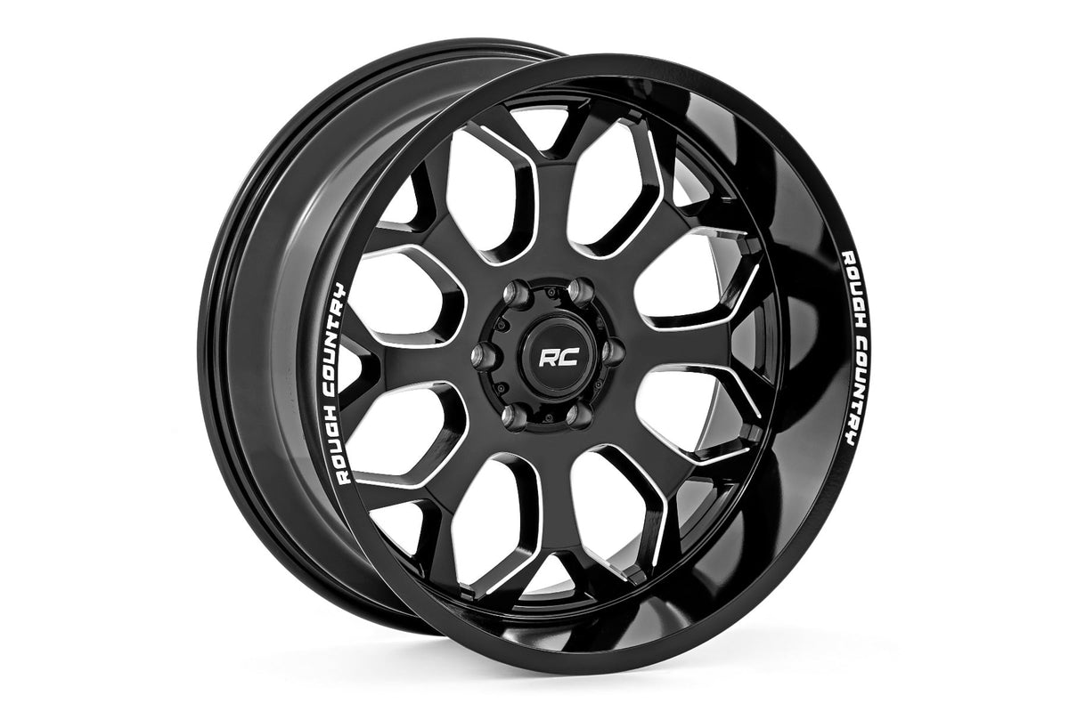 Rough Country 96 Series Wheel/One-Piece/Gloss Black/20x10/8x180/-19mm - 96201006