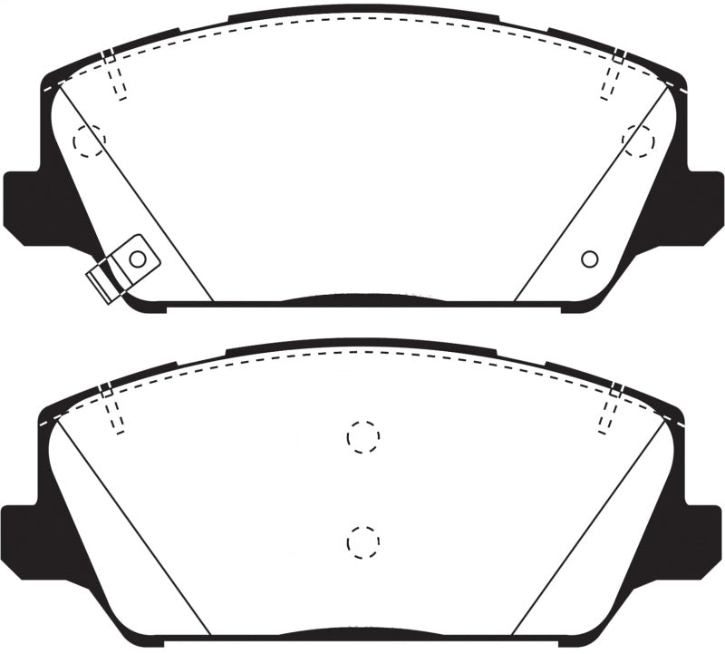 EBC 2017+ Kia Cadenza Yellowstuff Front Brake Pads - DP43082R for 2017-2020 Kia Cadenza - front view