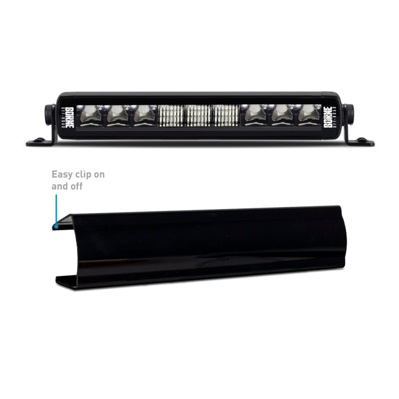Borne Off-Road Light Bar Cover Single Row 10in Black - BNLT-COV-SS10BK